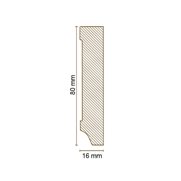 Fußleisten / Sockelleisten "Celle" (MDF foliert / 721.168.49) - Farbe: Champagner (Default) 2