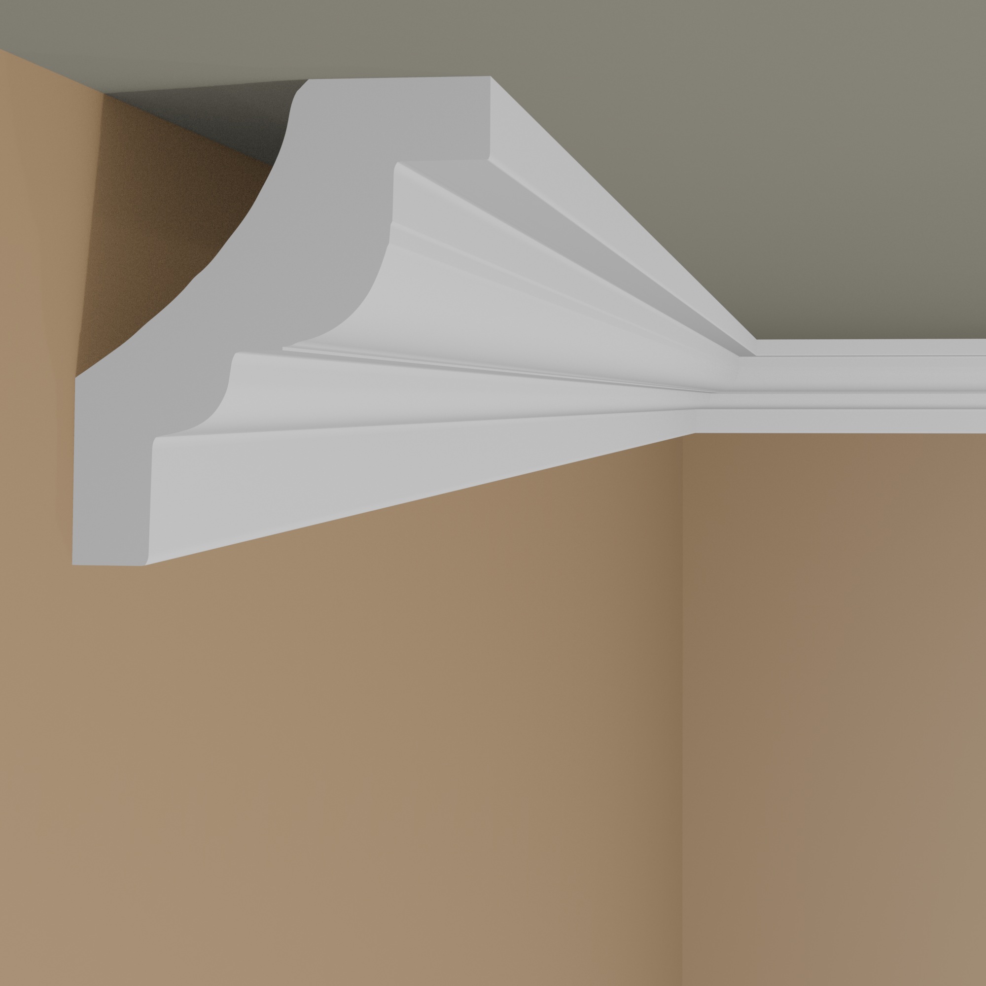 Wiesemann | Stuckleiste Roma 28 | Polystyrol | 66 x 72 x 2000 mm | Deckenleiste | Weiß