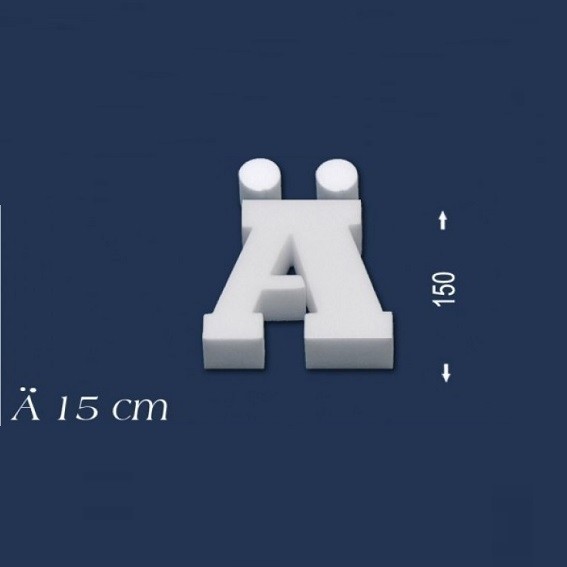 Deko Buchstabe Ä 150 mm Styropor Buchstabe 3D Buchstabe Weiß Wiesemann