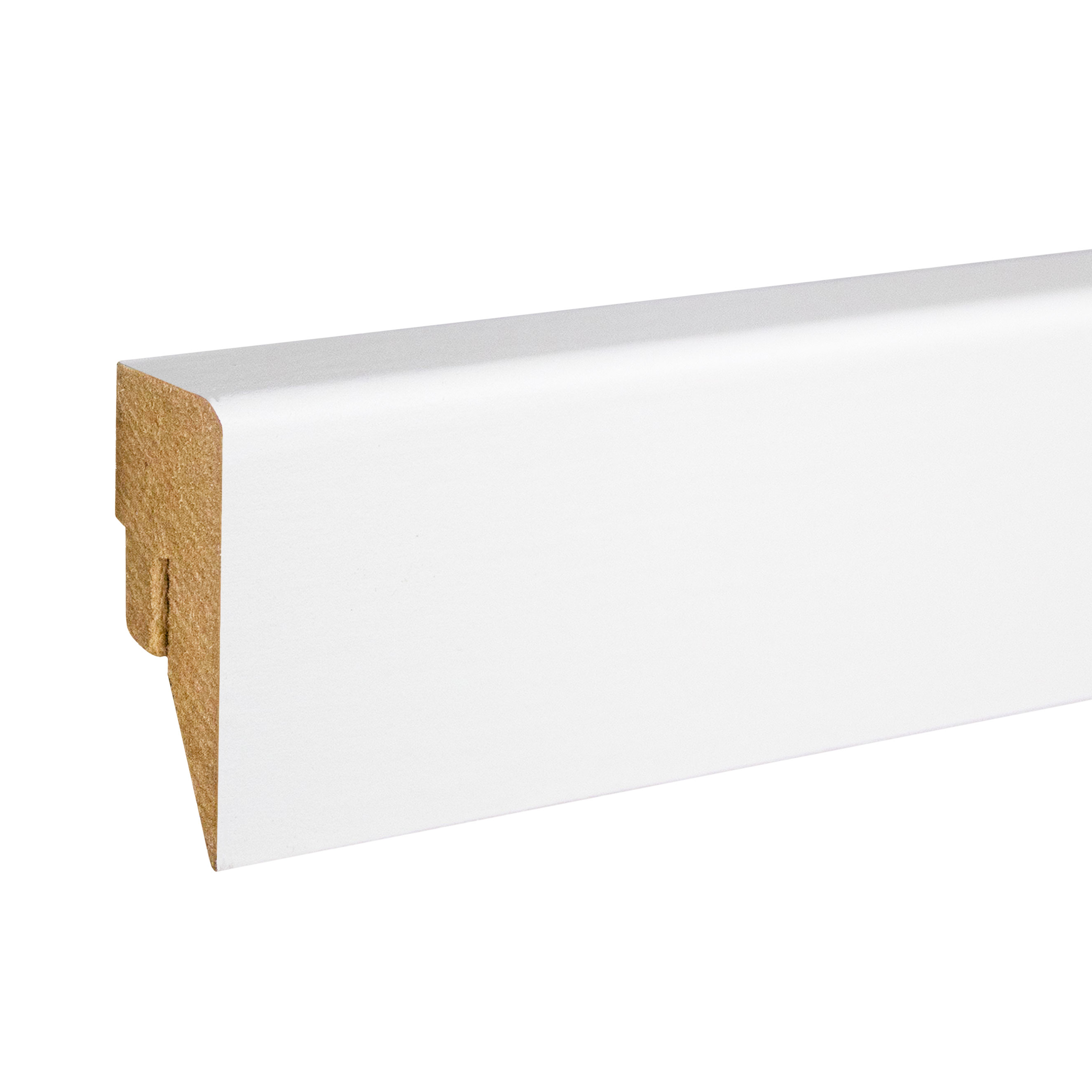 PROVISTON Sockelleiste weiß 16 x 40 x 2500mm weiße Bodenleiste Eckiges Profil modern MDF