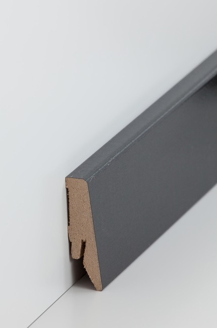 Sockelleisten / Fußleisten "Nauheim" (MDF foliert) - Farbpalette: Design-Hochglanz Anthrazit (Default)