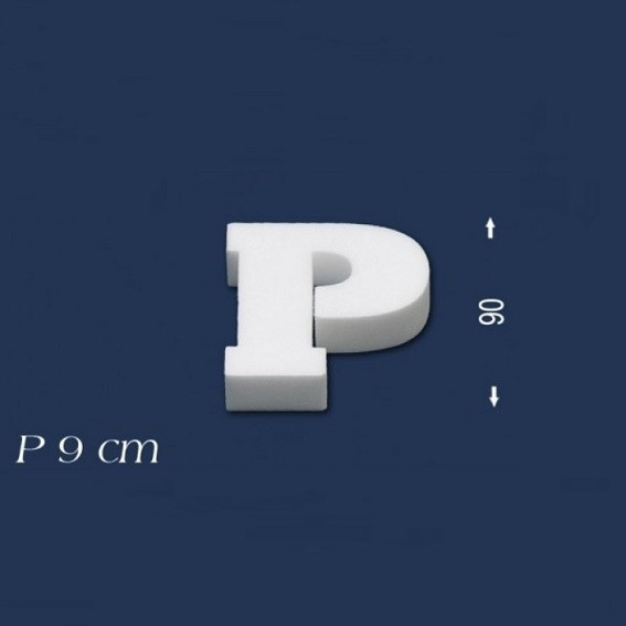 Deko Buchstabe P 90 mm Styropor Buchstabe 3D Buchstabe Weiß Wiesemann
