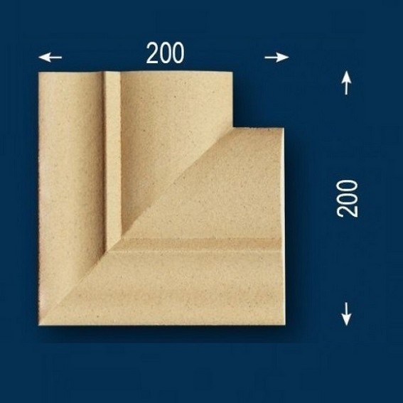 Fassadenstuck / Fassadenelement "FP22-b Außeneckstück" - beschichtet (Default)