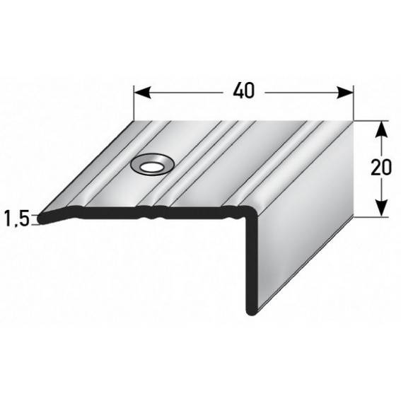 Auer | Treppenkanten- & Winkelprofile Lentini | Rutschhemmend R10 DIN 51130 | 20 x 40 mm | Edelstahl Auer | Treppenkanten- & Winkelprofile Lentini | Rutschhemmend R10 DIN 51130 | 20 x 40 mm | Edelstahl
