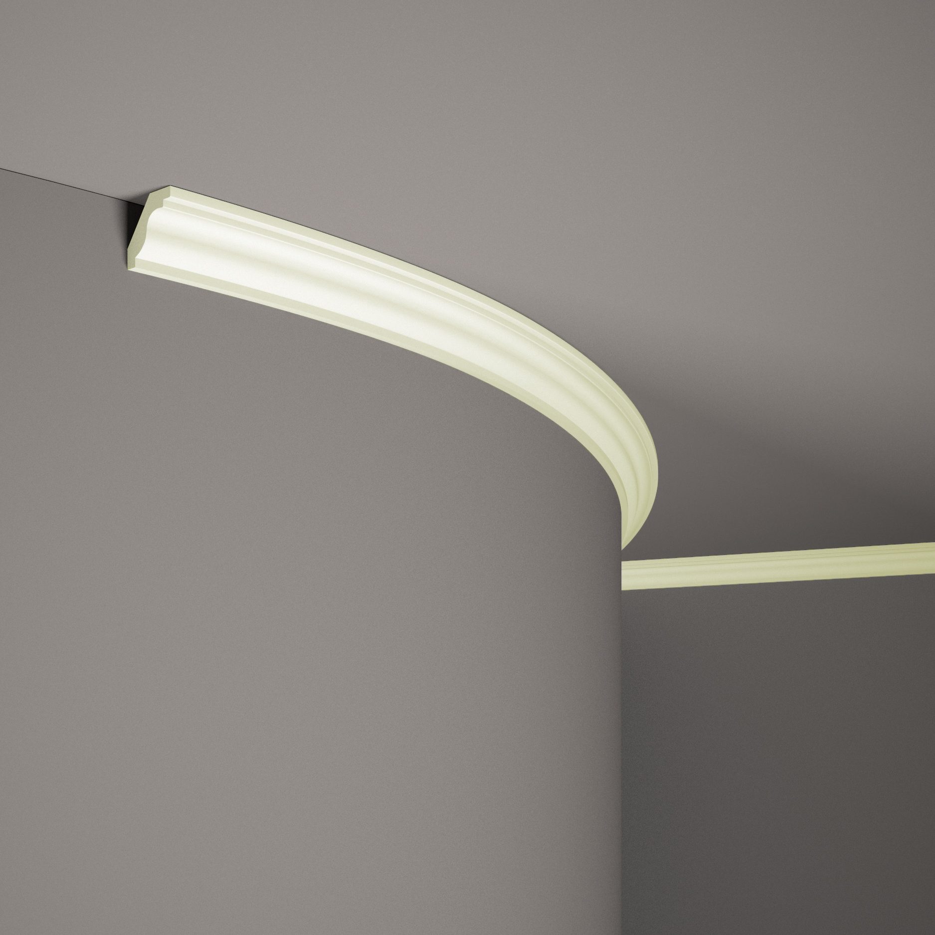 Corniche de plafond blanc mate en Profoam MDA005 - L: 200,00 (cm) x H: 5,80 (cm) x P: 5,80 (cm