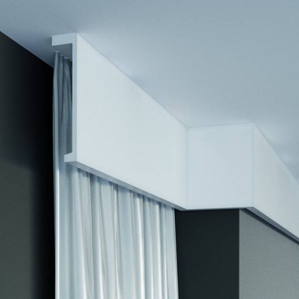 Elite Decor | Vorhangleiste "P890" | Polystyrol | 110 x 40 x 2000 mm | Styropor Deckenleiste | Weiß Elite Decor | Vorhangleiste "P890" | Polystyrol | 110 x 40 x 2000 mm | Styropor Deckenleiste | Weiß