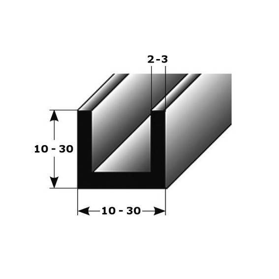 Auer, Bau- & Montageprofile Belmonte, Breite 10 - 30 mm, U-Profil, Aluminium