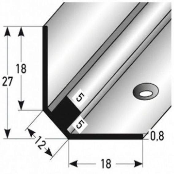 Auer | Treppenkanten- & Winkelprofile Alma | H 27 mm | B 27 mm | Einfasshöhe 5 mm | Edelstahl Auer | Treppenkanten- & Winkelprofile Alma | H 27 mm | B 27 mm | Einfasshöhe 5 mm | Edelstahl
