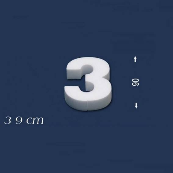 Wiesemann | Deko Zahl "3" | Polystyrol | Höhe: 90 mm | Styropor Zahl | 3D Zahl Wiesemann | Deko Zahl "3" | Polystyrol | Höhe: 90 mm | Styropor Zahl | 3D Zahl