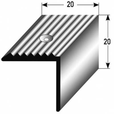 Treppenkante "Ricadi" / Treppenkanten Profile / Winkelprofile 20 mm x 20 mm Aluminium eloxiert