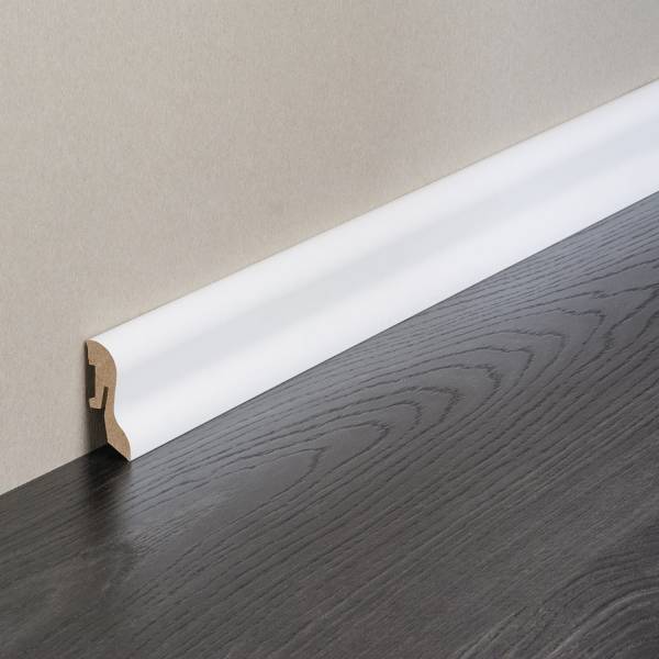 Kosche | Sockelleiste | 73572 | 20 x 40 mm | MDF foliert | Uni Weiß | Geschwungen Kosche | Sockelleiste | 73572 | 20 x 40 mm | MDF foliert | Uni Weiß | Geschwungen
