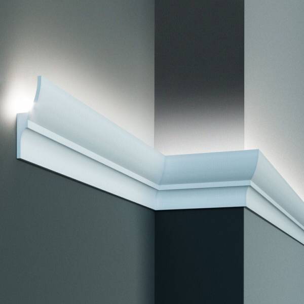 Elite Decor | Lichtleiste KF701| Polystyrol | 70 x 40 x 2000 mm | Weiß | Styropor Zierleiste Elite Decor | Lichtleiste KF701| Polystyrol | 70 x 40 x 2000 mm | Weiß | Styropor Zierleiste