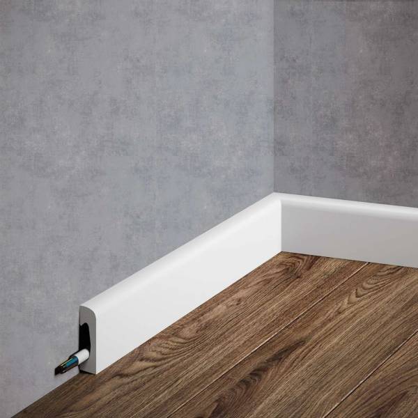 PROVISTON | Sockelleiste "NE004" | 15 x 49 x 2000 mm | Weiß | Fußleiste | Kabelkanal | Hochwertig PROVISTON | Sockelleiste "NE004" | 15 x 49 x 2000 mm | Weiß | Fußleiste | Kabelkanal | Hochwertig