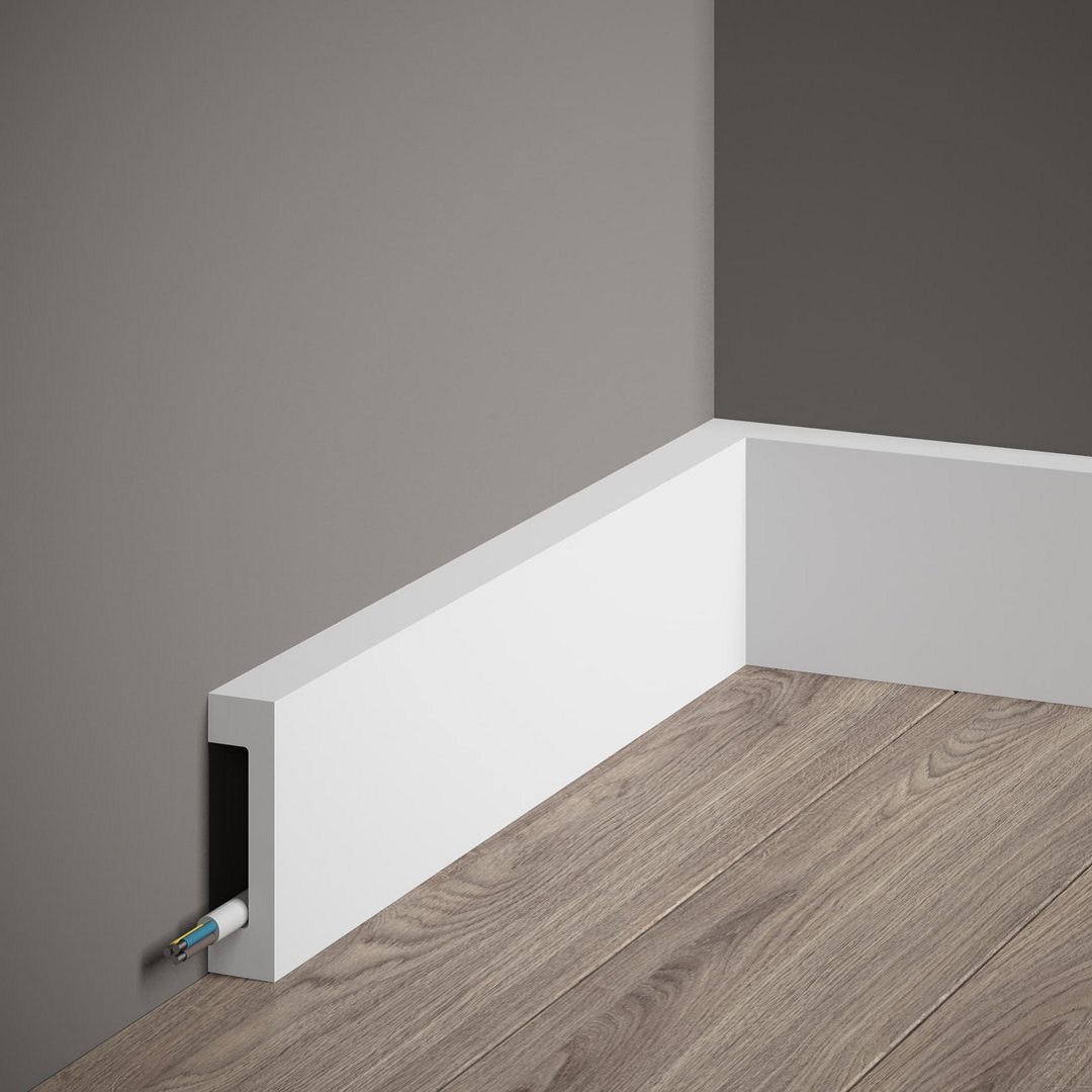 PROVISTON Sockelleiste "NE008P" 17 x 80 x 2000 mm Satin Weiß