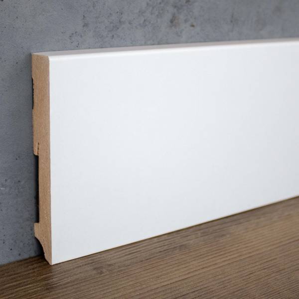 PROVISTON | Eckige Sockelleiste | Edles Design | 19 x 120 x 2400 mm | Weiß foliert | MDF-Fußleiste PROVISTON | Eckige Sockelleiste | Edles Design | 19 x 120 x 2400 mm | Weiß foliert | MDF-Fußleiste