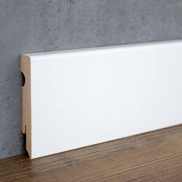PROVISTON | eckige Sockelleiste | flache Fußleiste | 15 x 80 x 2400 mm | MDF weiß | folierte Leiste PROVISTON | eckige Sockelleiste | flache Fußleiste | 15 x 80 x 2400 mm | MDF weiß | folierte Leiste