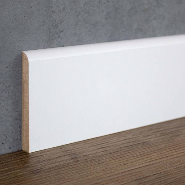 PROVISTON | Fußleiste | MDF Sockelleiste | 10 x 70 x 2000 mm | Weiß Foliert | Abgerundet PROVISTON | Fußleiste | MDF Sockelleiste | 10 x 70 x 2000 mm | Weiß Foliert | Abgerundet