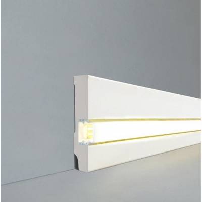 Licht Fussleisten Licht Sockelleisten Celle Mdf Foliert 721 1680l Weiss Led Fussleisten Licht Beleuchtung Stuckleisten24 De