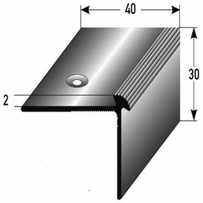 Treppenkante "Luzzi" / Winkelprofil 40 mm x 30 mm x 2 mm Aluminium eloxiert