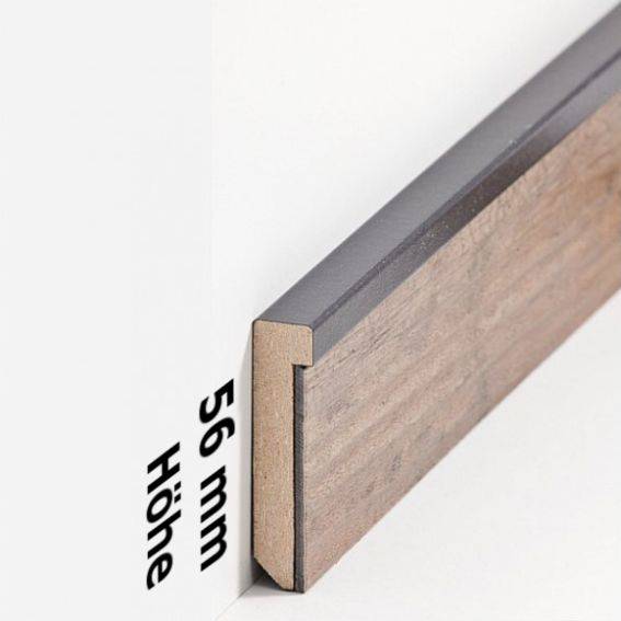 Design-Fußleiste für Vinylboden "Frankfurt" - schwarz - 56 mm Höhe (MDF foliert - 726.5129) (Default) Design-Fußleiste für Vinylboden "Frankfurt" - schwarz - 56 mm Höhe (MDF foliert - 726.5129) (Default)