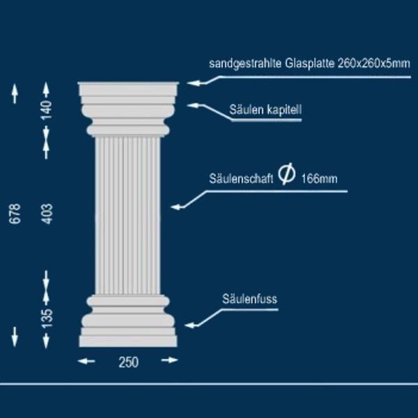 Dekosäule Lipari 166 Abmessungen Dekosäule Lipari 166 Abmessungen