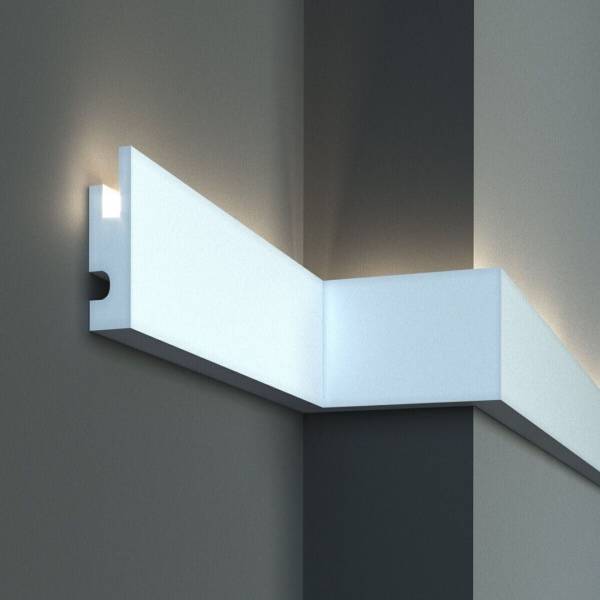Elite Decor | Lichtleiste KD301| Polystyrol | 90 x 40 x 1150 mm | Weiß | Styropor Deckenleiste Elite Decor | Lichtleiste KD301| Polystyrol | 90 x 40 x 1150 mm | Weiß | Styropor Deckenleiste