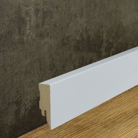 Südbrock | Sockelleiste "Ulm" | 72003 | MDF | 16 x 58 x 2500 mm | Weiß | Eckiges Profil Südbrock | Sockelleiste "Ulm" | 72003 | MDF | 16 x 58 x 2500 mm | Weiß | Eckiges Profil