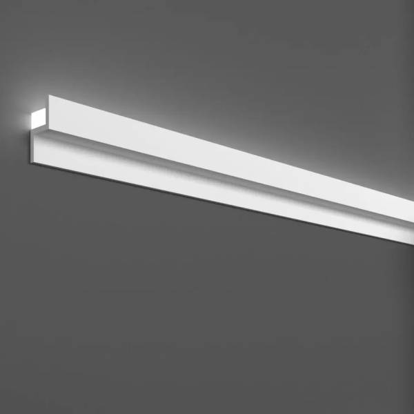 Elite Decor | Lichtleiste KH902 | Polystyrol | 22 x 40 x 2000 mm | Weiß | Styropor Deckenleiste Elite Decor | Lichtleiste KH902 | Polystyrol | 22 x 40 x 2000 mm | Weiß | Styropor Deckenleiste