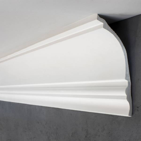 PROVISTON Gipsleiste Erlangen Echter Gipsstuck 106 x 120 x 1200 mm Stuckleisten aus Gips PROVISTON Gipsleiste Erlangen Echter Gipsstuck 106 x 120 x 1200 mm Stuckleisten aus Gips