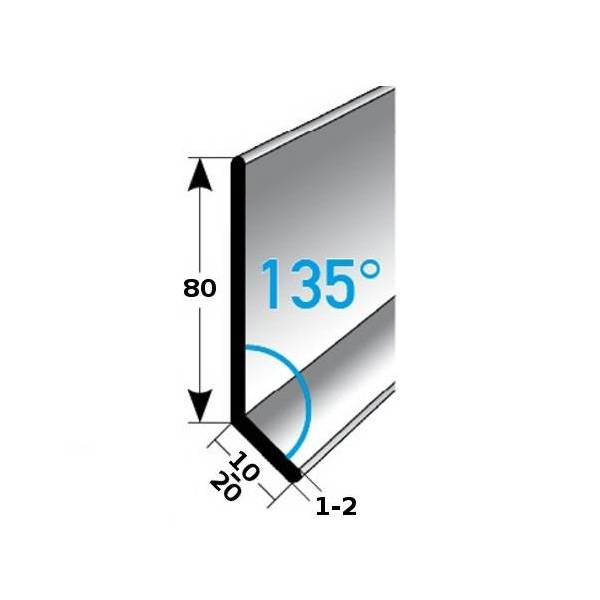 Auer | Sockelleiste Metall | H 80 mm | Winkel 135° | Sockelleiste Aluminium | Wasserfest | Modern Auer | Sockelleiste Metall | H 80 mm | Winkel 135° | Sockelleiste Aluminium | Wasserfest | Modern