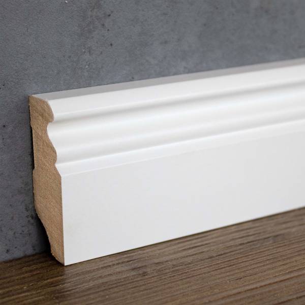 PROVISTON | Hamburger Leiste | 19 x 58 x 2500 mm | foliert | Fußleiste | Berliner Profil | MDF weiß PROVISTON | Hamburger Leiste | 19 x 58 x 2500 mm | foliert | Fußleiste | Berliner Profil | MDF weiß