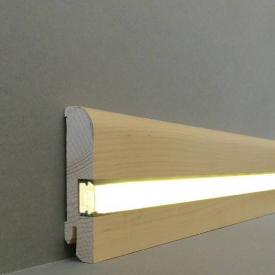 PROVISTON | Licht Sockelleiste "Kiel" | Echtholzfurnier | 20 x 80 x 2500 mm | Ahorn | LED Fußleiste PROVISTON | Licht Sockelleiste "Kiel" | Echtholzfurnier | 20 x 80 x 2500 mm | Ahorn | LED Fußleiste