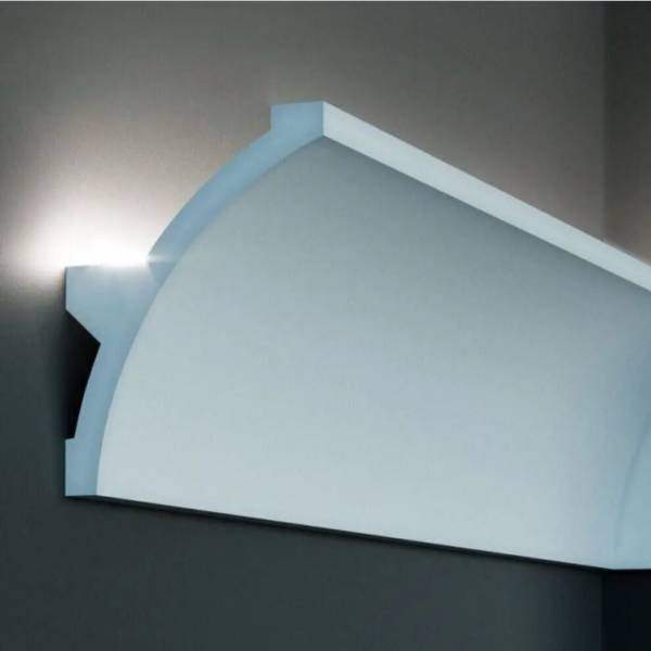 Elite Decor | Lichtleiste KF708| Polystyrol | 106 x 140 x 2000 mm | Weiß | Styropor Zierleiste Elite Decor | Lichtleiste KF708| Polystyrol | 106 x 140 x 2000 mm | Weiß | Styropor Zierleiste