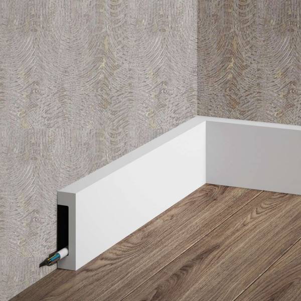 PROVISTON | Sockelleiste "NE008" | 17 x 80 x 2000 mm | Weiß | Fußleiste | Wendbar | Wohndekoration PROVISTON | Sockelleiste "NE008" | 17 x 80 x 2000 mm | Weiß | Fußleiste | Wendbar | Wohndekoration