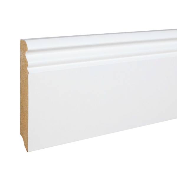 PROVISTON Sockelleiste Berliner Profil 19 x 96 x 2500 mm MDF folie Weiß Hamburger Leiste PROVISTON Sockelleiste Berliner Profil 19 x 96 x 2500 mm MDF folie Weiß Hamburger Leiste