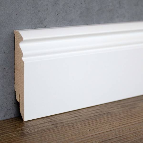 PROVISTON | MDF foliert | Hamburger Sockelleiste | 19 x 58 x 2400 mm | Weiß | Berliner Profil PROVISTON | MDF foliert | Hamburger Sockelleiste | 19 x 58 x 2400 mm | Weiß | Berliner Profil