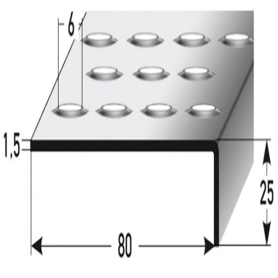 Auer | Treppenkanten- & Winkelprofile Plati | Rutschhemmend R12 DIN 51130 | 25 x 80 mm | Edelstahl Auer | Treppenkanten- & Winkelprofile Plati | Rutschhemmend R12 DIN 51130 | 25 x 80 mm | Edelstahl