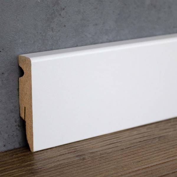 PROVISTON | eckige Sockelleiste | 15 x 58 x 2400 mm | weiß foliert | MDF Bodenleiste | Fußleiste PROVISTON | eckige Sockelleiste | 15 x 58 x 2400 mm | weiß foliert | MDF Bodenleiste | Fußleiste