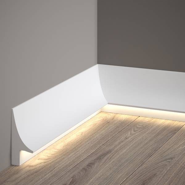 Mardom | Sockelleiste "QL007" | PolyForce | 40 x 93 x 2000 mm | Weiß | Fußleiste | Lichtleiste Mardom | Sockelleiste "QL007" | PolyForce | 40 x 93 x 2000 mm | Weiß | Fußleiste | Lichtleiste