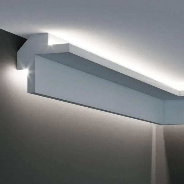 Elite Decor | Lichtleiste KD503 | Polystyrol | 84 x 84 x 1150 mm | Weiß | Styropor Zierleiste Elite Decor | Lichtleiste KD503 | Polystyrol | 84 x 84 x 1150 mm | Weiß | Styropor Zierleiste