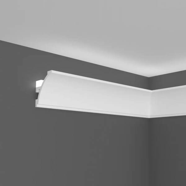 Elite Decor | Lichtleiste KH904| Polystyrol | 45 x 52 x 2000 mm | Weiß | Styropor Deckenleiste Elite Decor | Lichtleiste KH904| Polystyrol | 45 x 52 x 2000 mm | Weiß | Styropor Deckenleiste