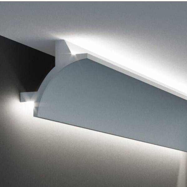Elite Decor | Lichtleiste KF703| Polystyrol | 90 x 90 x 2000 mm | Weiß | Styropor Deckenleiste Elite Decor | Lichtleiste KF703| Polystyrol | 90 x 90 x 2000 mm | Weiß | Styropor Deckenleiste