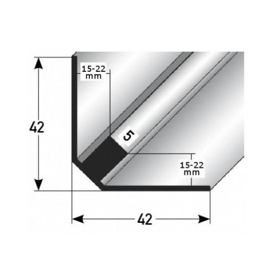 Auer | Treppeninnenecke Ardsley | 42 x 42 mm | Einfasshöhe 15 - 22 mm | Edelstahl Auer | Treppeninnenecke Ardsley | 42 x 42 mm | Einfasshöhe 15 - 22 mm | Edelstahl