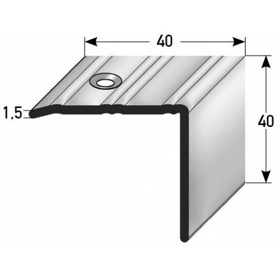 Auer | Treppenkanten- & Winkelprofile Ortona | Rutschhemmend R10 DIN 51130 | 40 x 40 mm | Edelstahl Auer | Treppenkanten- & Winkelprofile Ortona | Rutschhemmend R10 DIN 51130 | 40 x 40 mm | Edelstahl