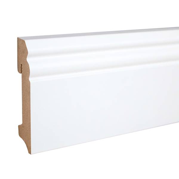 PROVISTON weiße Sockelleiste Hamburger Profil 18 x 90 x 2400 mm MDF folierte Fußleiste PROVISTON weiße Sockelleiste Hamburger Profil 18 x 90 x 2400 mm MDF folierte Fußleiste