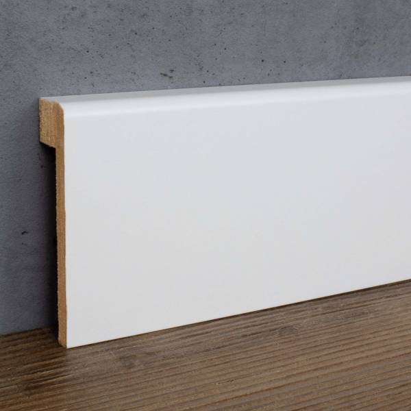 PROVISTON | Fliesenabdeckleiste | Bis 65 mm Höhe | 19 x 80 x 2500 mm | MDF foliert | Weiß | Modern PROVISTON | Fliesenabdeckleiste | Bis 65 mm Höhe | 19 x 80 x 2500 mm | MDF foliert | Weiß | Modern