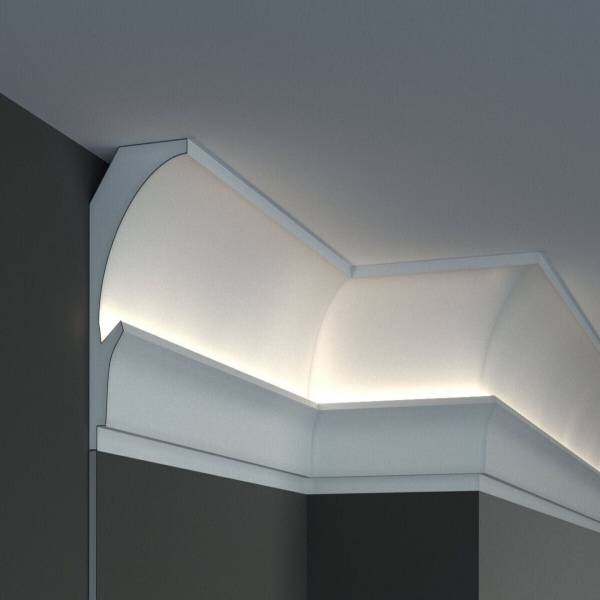 Elite Decor Lichtleiste KD202| Polystyrol 150 x 90 x 1150 mm Weiß Styropor Deckenleiste Elite Decor Lichtleiste KD202| Polystyrol 150 x 90 x 1150 mm Weiß Styropor Deckenleiste