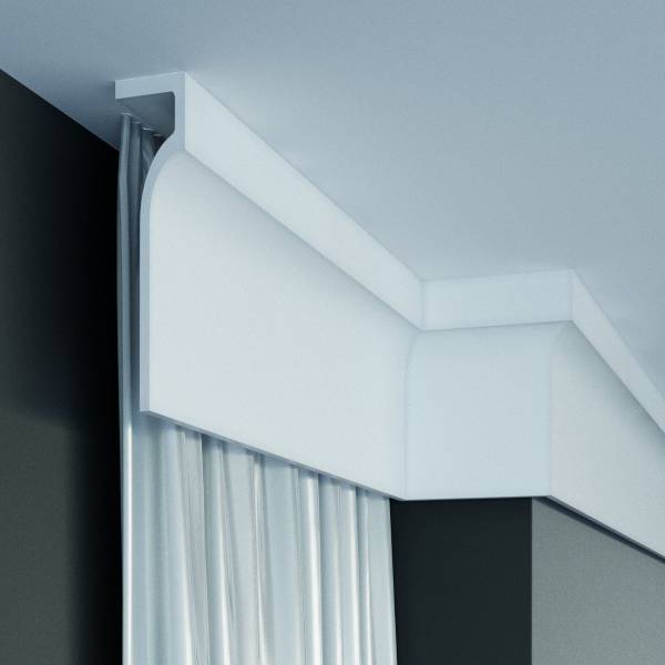 Elite Decor | Lichtleiste P891| Polystyrol | 130 x 50 x 2000 mm | Weiß | Styropor Deckenleiste Elite Decor | Lichtleiste P891| Polystyrol | 130 x 50 x 2000 mm | Weiß | Styropor Deckenleiste