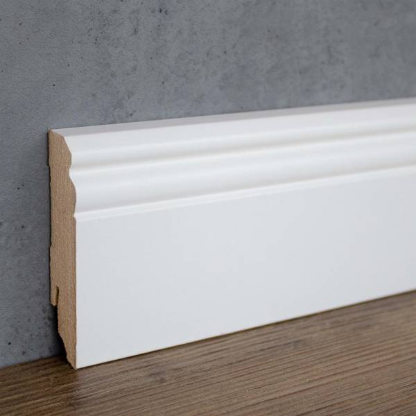 PROVISTON | Hamburger Profil | MDF-Sockelleiste | 19 x 80 x 2400 mm | Fußleiste weiß foliert PROVISTON | Hamburger Profil | MDF-Sockelleiste | 19 x 80 x 2400 mm | Fußleiste weiß foliert