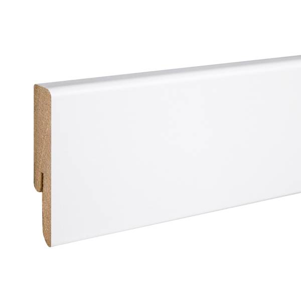 PROVISTON abgerundete Fußleiste 12 x 58 x 2400mm foliert weiß Sockelleiste rund MDF-Leiste PROVISTON abgerundete Fußleiste 12 x 58 x 2400mm foliert weiß Sockelleiste rund MDF-Leiste